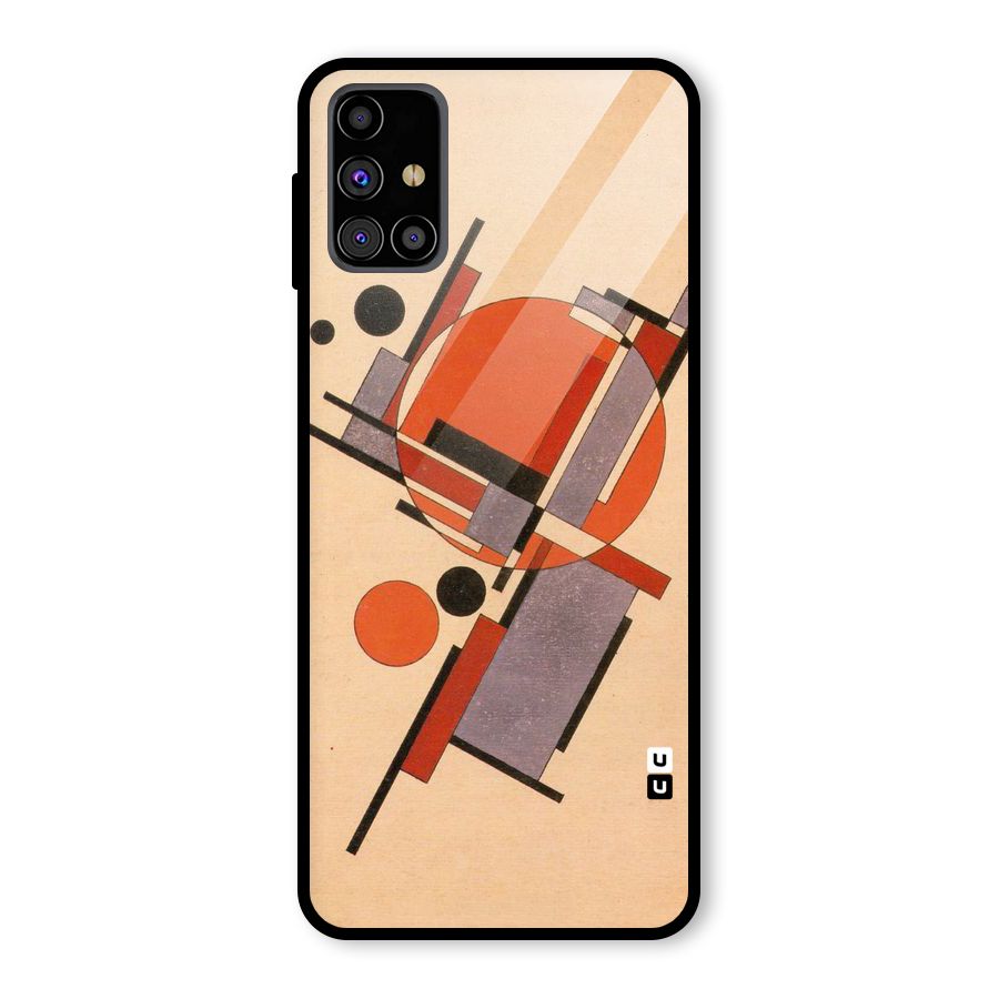 Geo Abstract Metrics Glass Back Case for Galaxy M31s