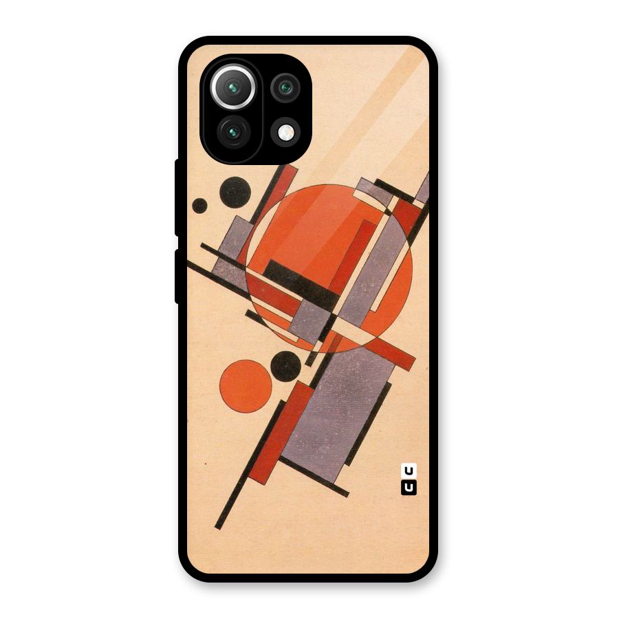 Geo Abstract Metrics Glass Back Case for Mi 11 Lite