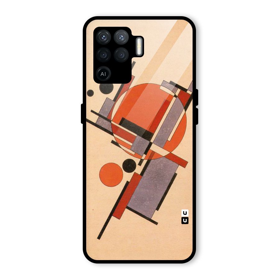Geo Abstract Metrics Glass Back Case for Oppo F19 Pro