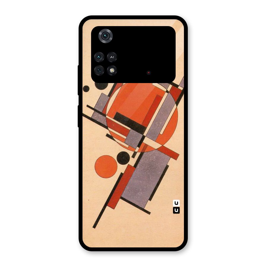 Geo Abstract Metrics Glass Back Case for Poco M4 Pro 4G