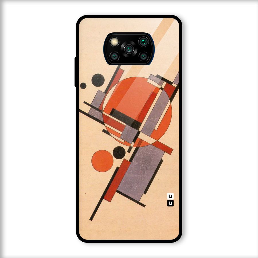 Geo Abstract Metrics Glass Back Case for Poco X3
