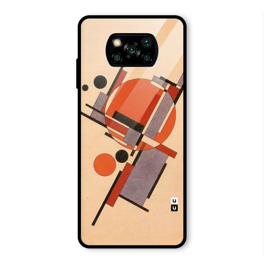 Geo Abstract Metrics Glass Back Case for Poco X3 Pro