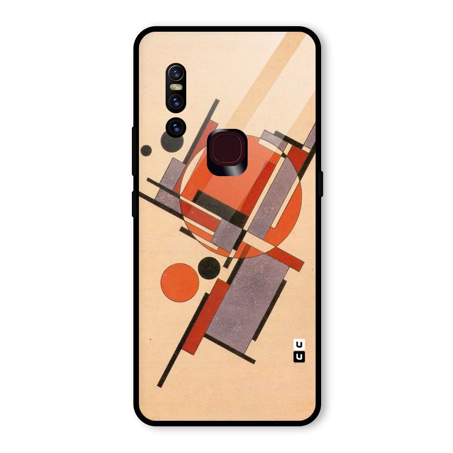 Geo Abstract Metrics Glass Back Case for Vivo V15