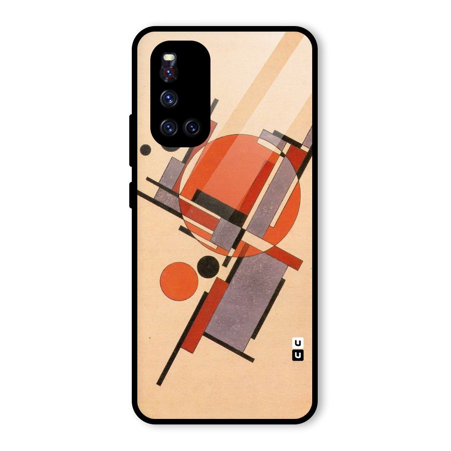 Geo Abstract Metrics Glass Back Case for Vivo V19