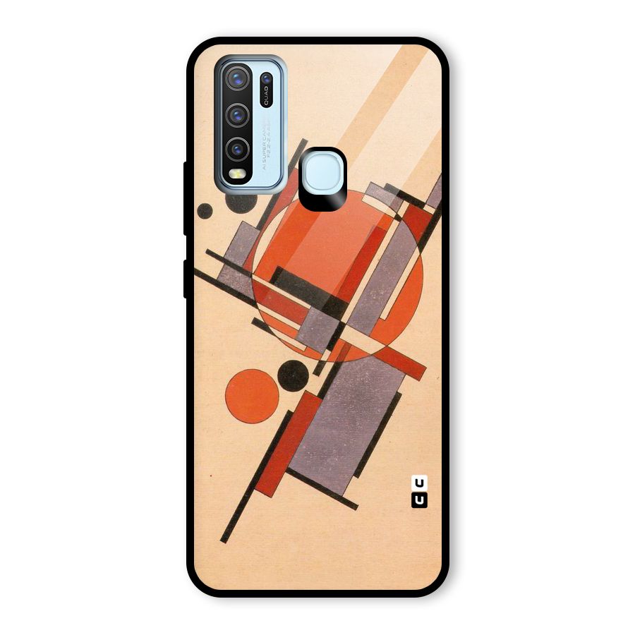 Geo Abstract Metrics Glass Back Case for Vivo Y30