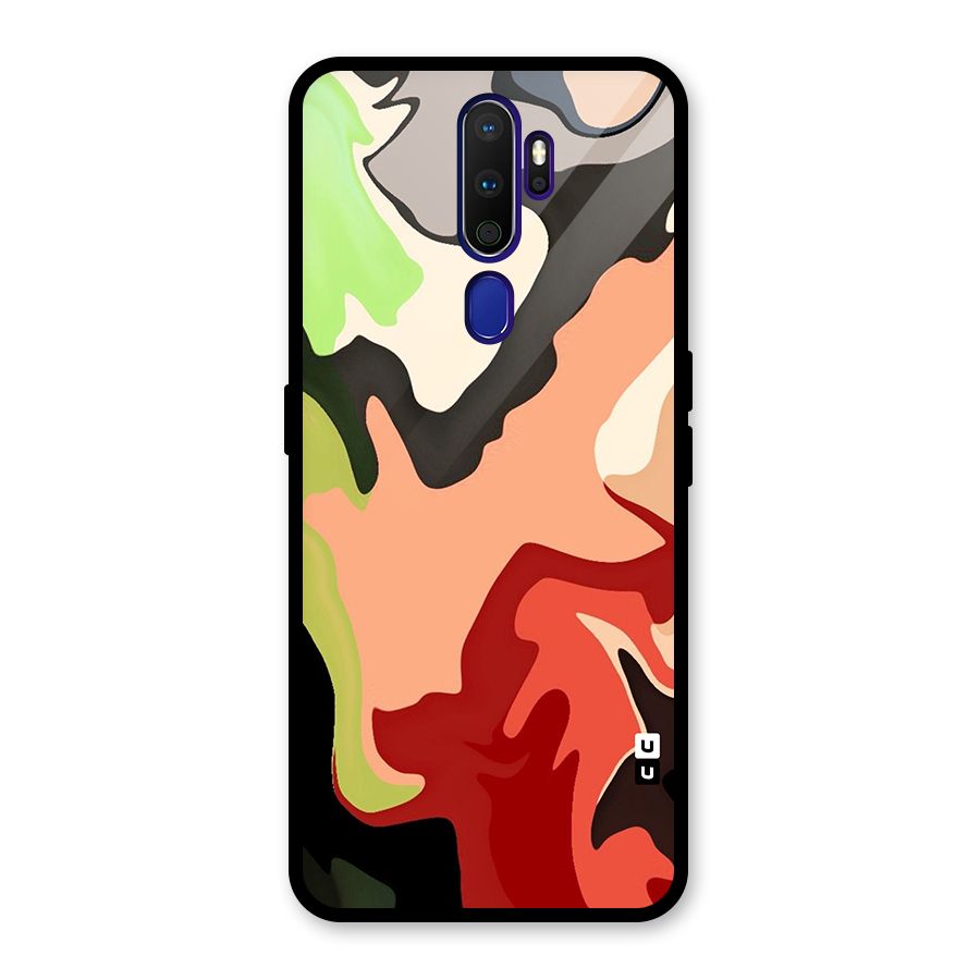 Geometric Abstract Acrylic Oil Pattern Art Glass Back Case for Oppo A9 (2020)