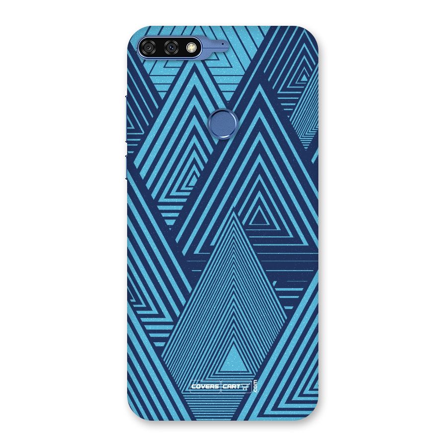 Geometric Blue Print Back Case for Honor 7C