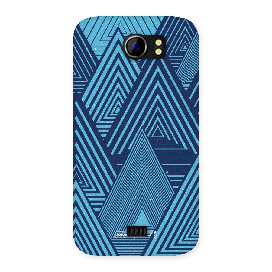 Geometric Blue Print Back Case for Micromax Canvas 2 A110