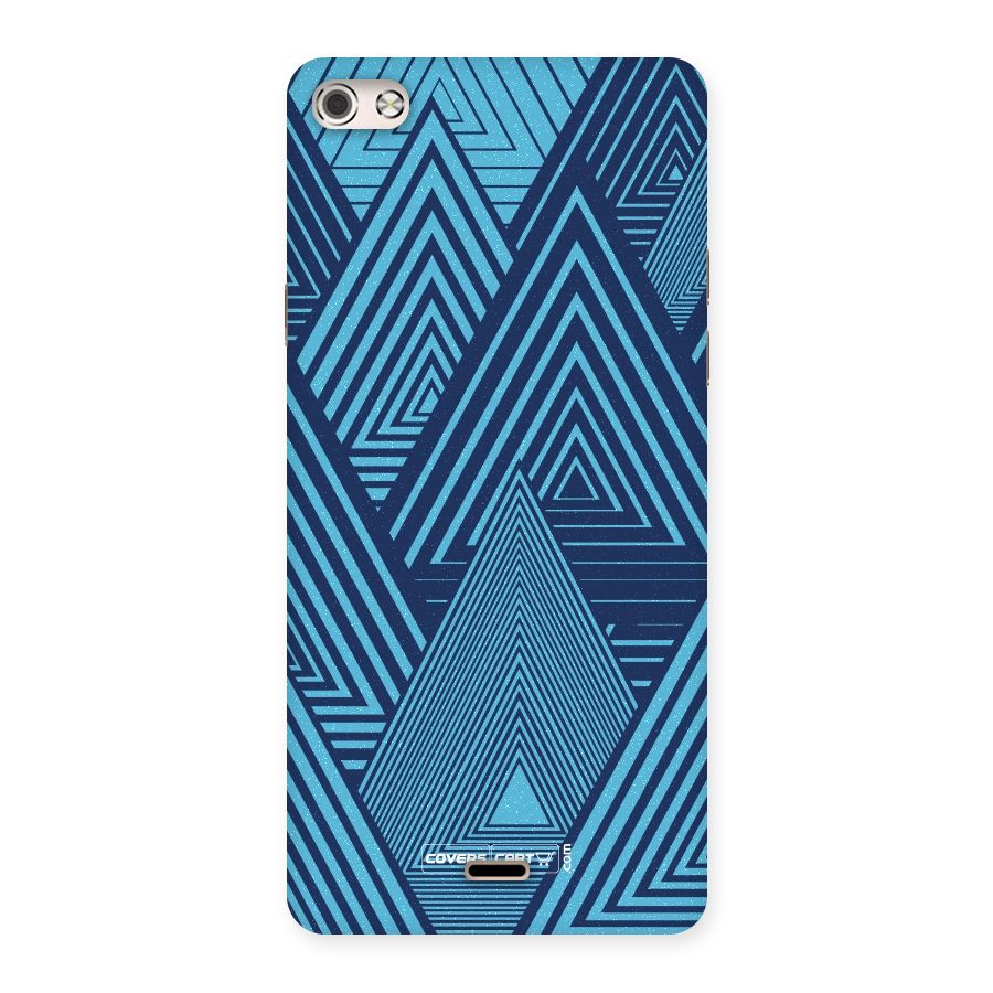 Geometric Blue Print Back Case for Micromax Canvas Silver 5