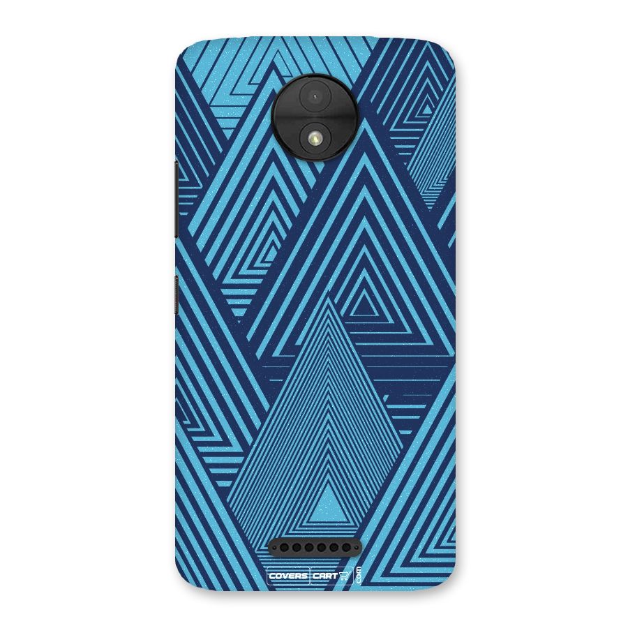 Geometric Blue Print Back Case for Moto C