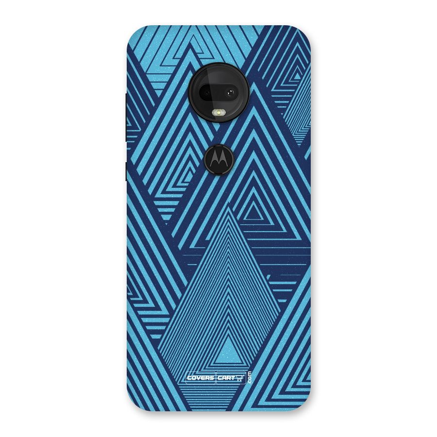 Geometric Blue Print Back Case for Moto G7