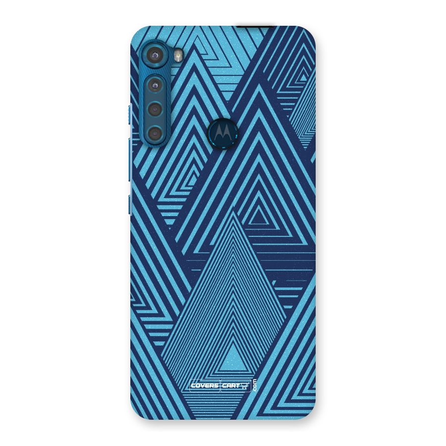 Geometric Blue Print Back Case for Motorola One Fusion Plus