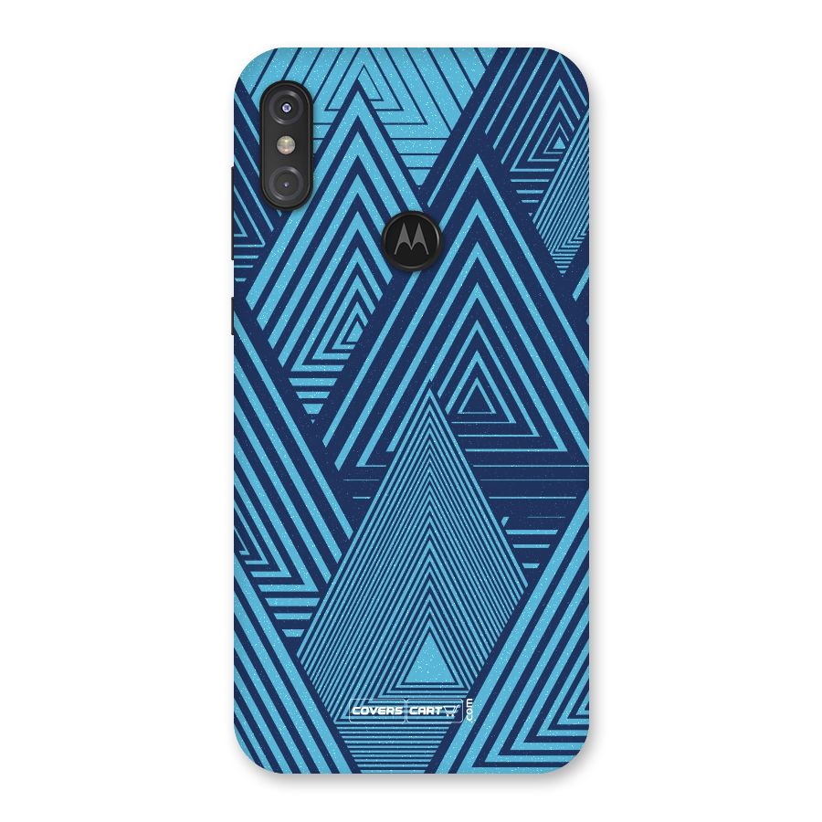 Geometric Blue Print Back Case for Motorola One Power