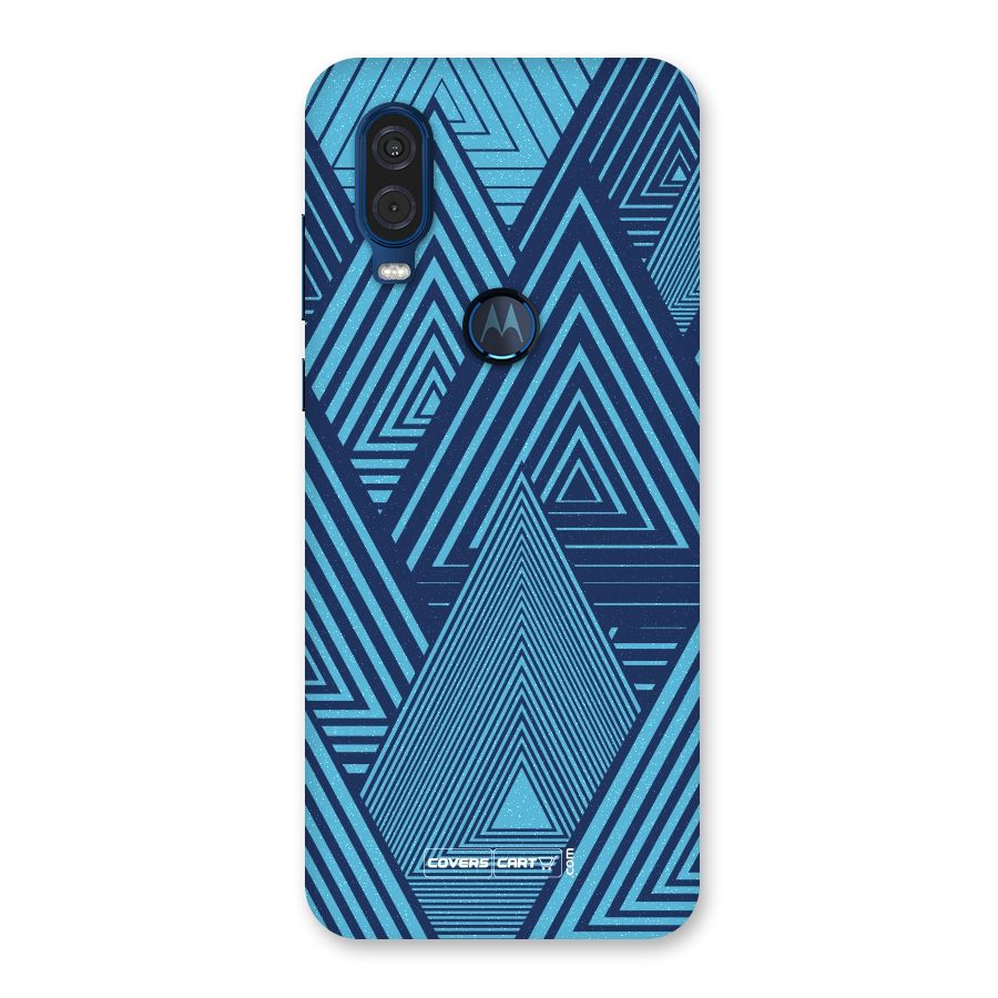 Geometric Blue Print Back Case for Motorola One Vision