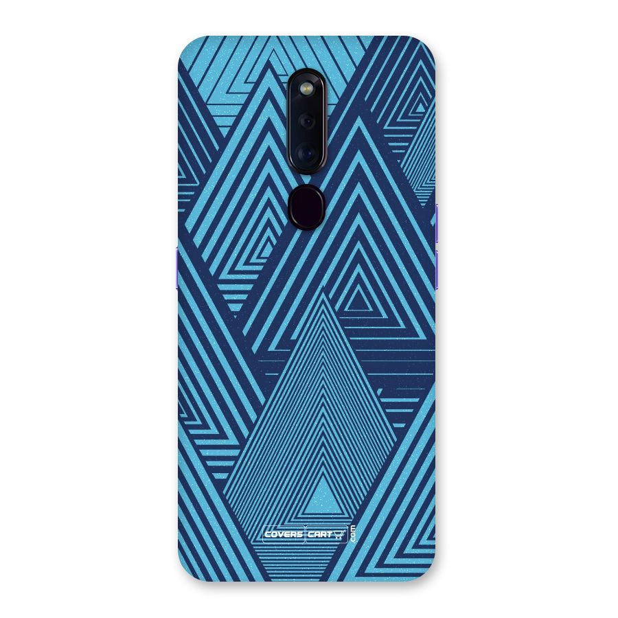 Geometric Blue Print Back Case for Oppo F11 Pro