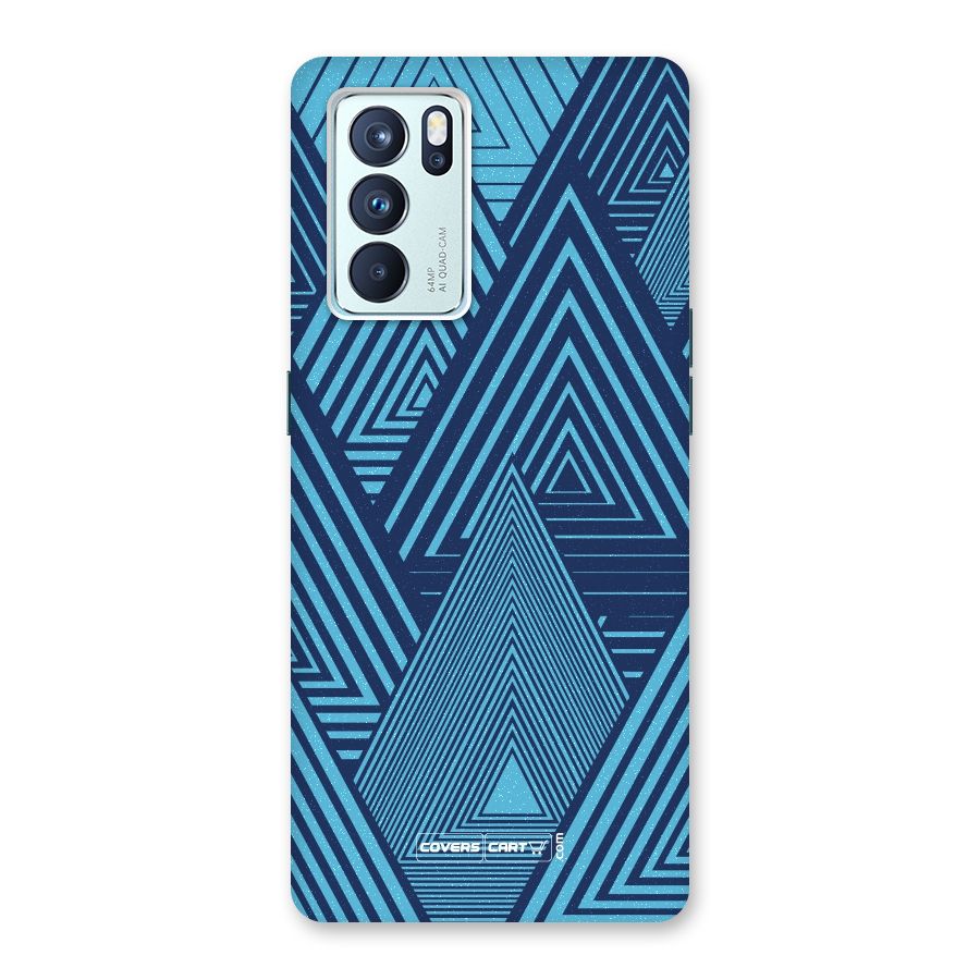 Geometric Blue Print Back Case for Oppo Reno6 Pro 5G