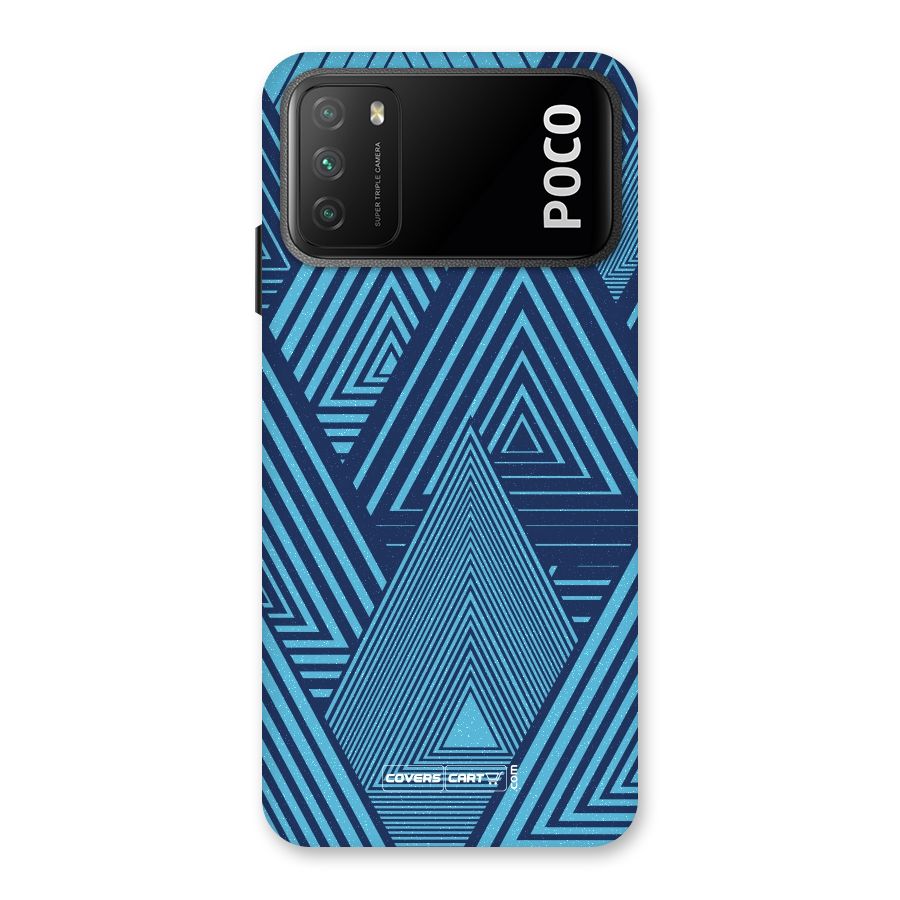 Geometric Blue Print Back Case for Poco M3