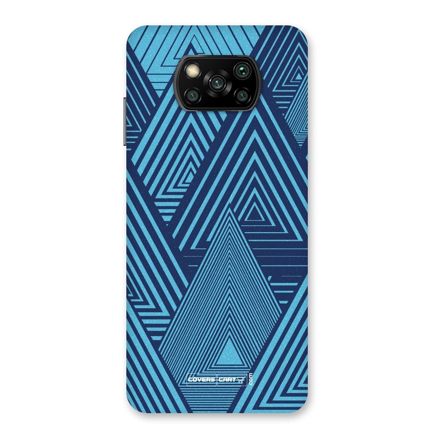 Geometric Blue Print Back Case for Poco X3