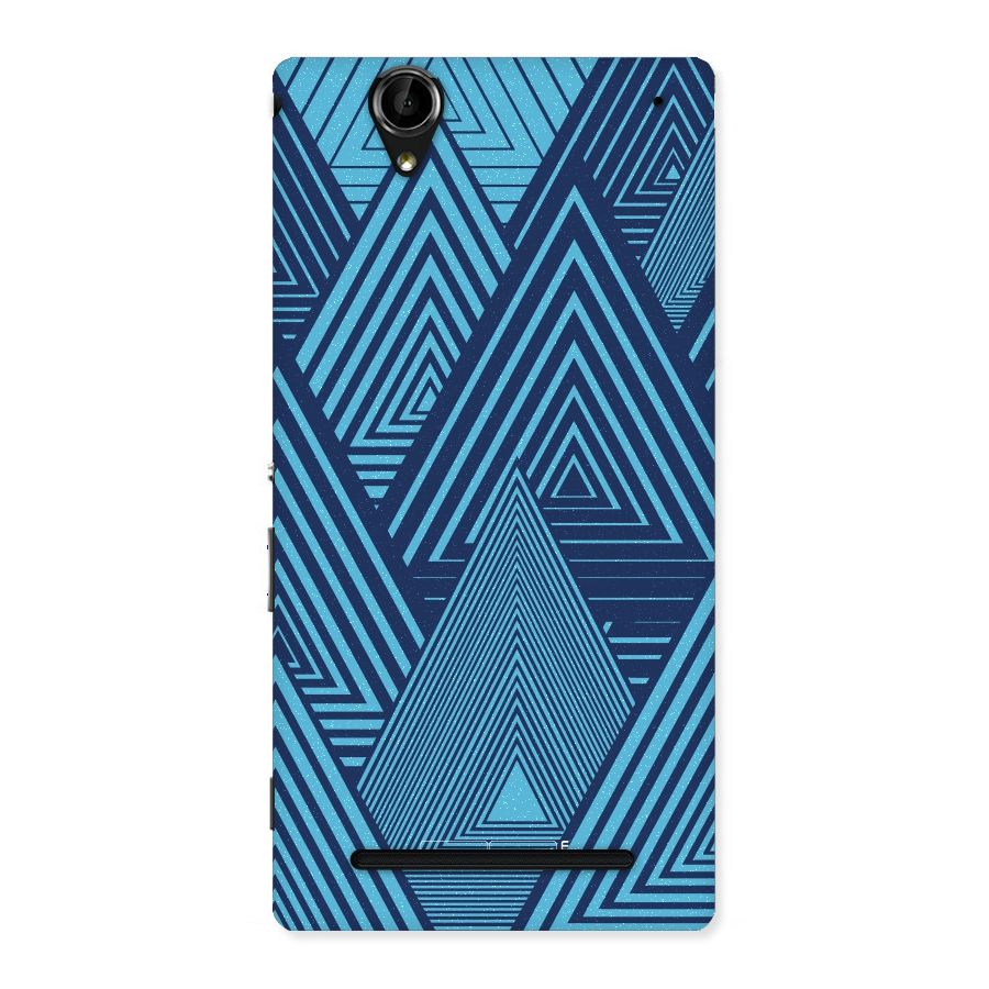 Geometric Blue Print Back Case for Sony Xperia T2