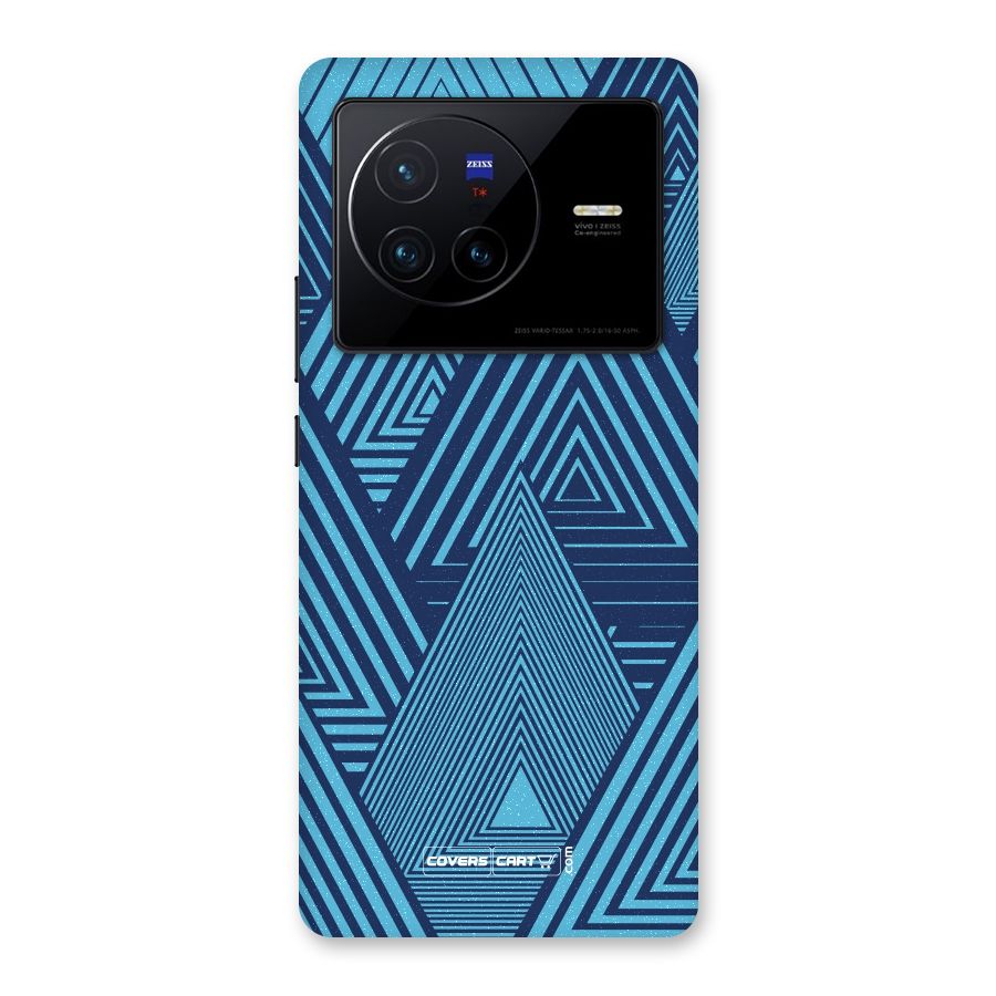 Geometric Blue Print Back Case for Vivo X80