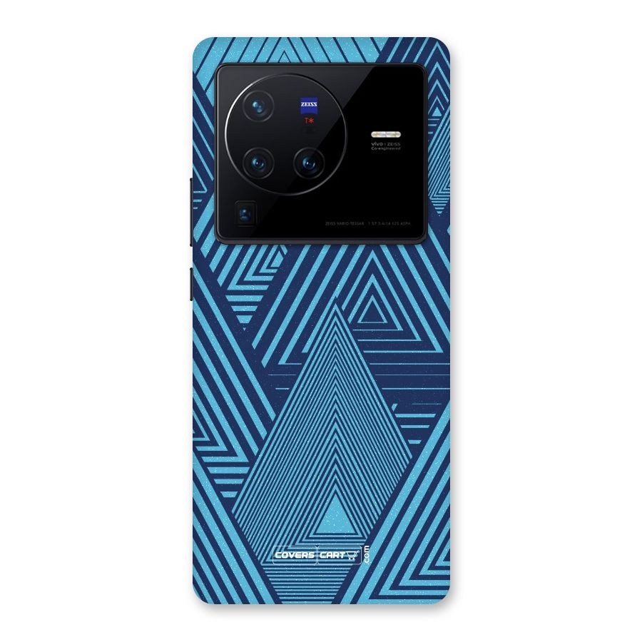 Geometric Blue Print Back Case for Vivo X80 Pro