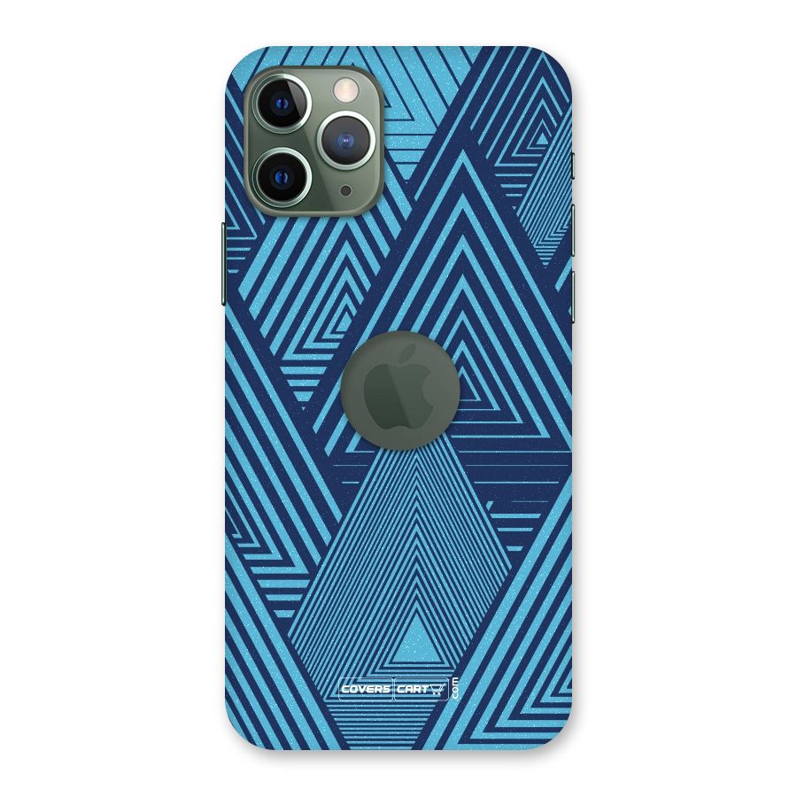 Geometric Blue Print Back Case for iPhone 11 Pro Logo  Cut