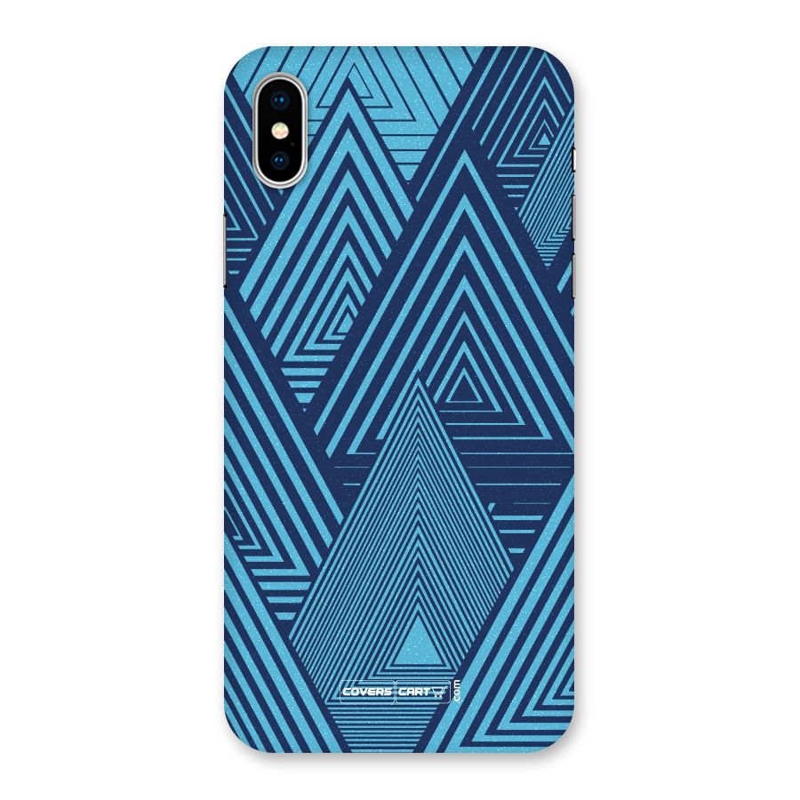 Geometric Blue Print Back Case for iPhone XS
