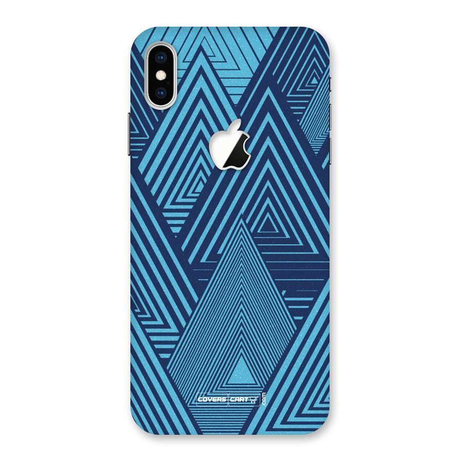 Geometric Blue Print Back Case for iPhone XS Max Apple Cut