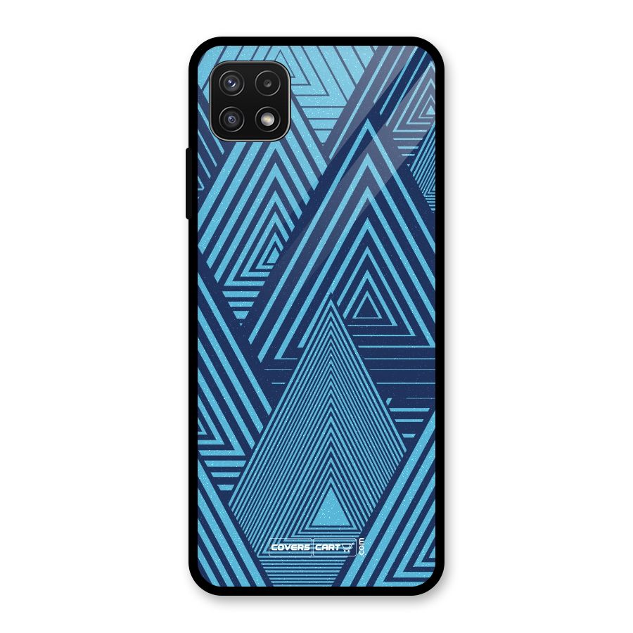 Geometric Blue Print Glass Back Case for Galaxy A22 5G