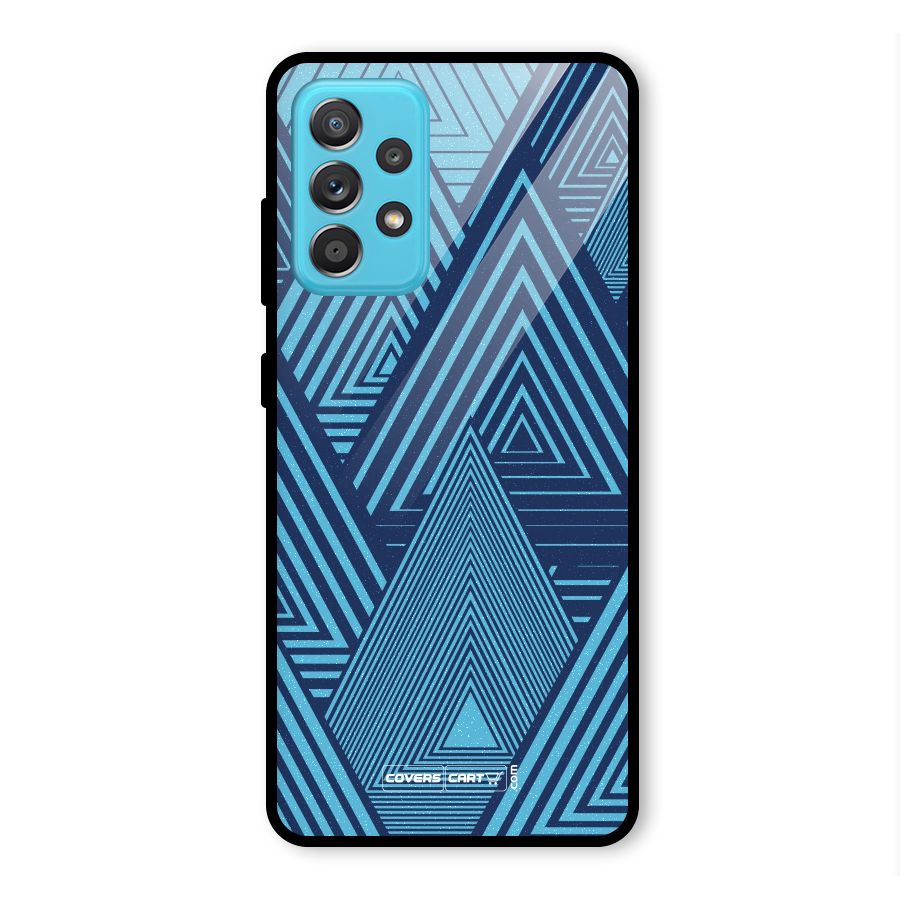 Geometric Blue Print Glass Back Case for Galaxy A52