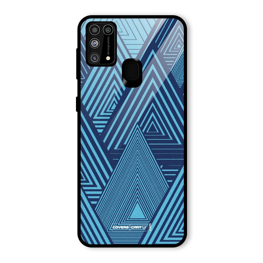 Geometric Blue Print Glass Back Case for Galaxy F41