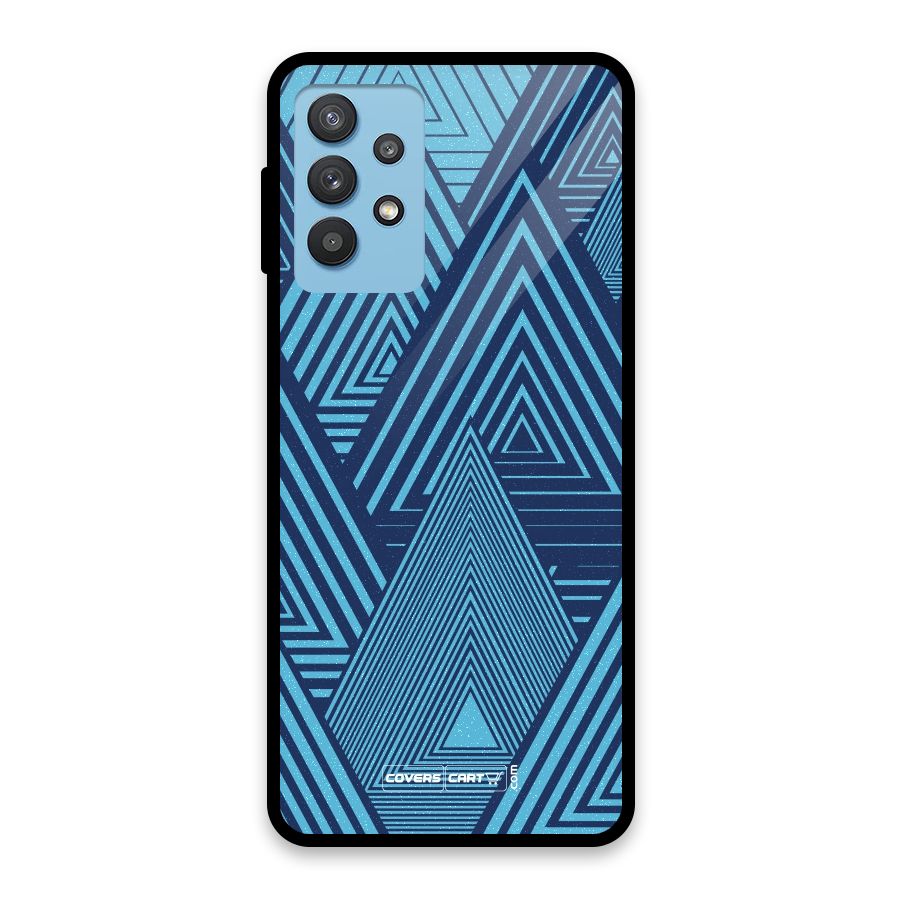 Geometric Blue Print Glass Back Case for Galaxy M32 5G