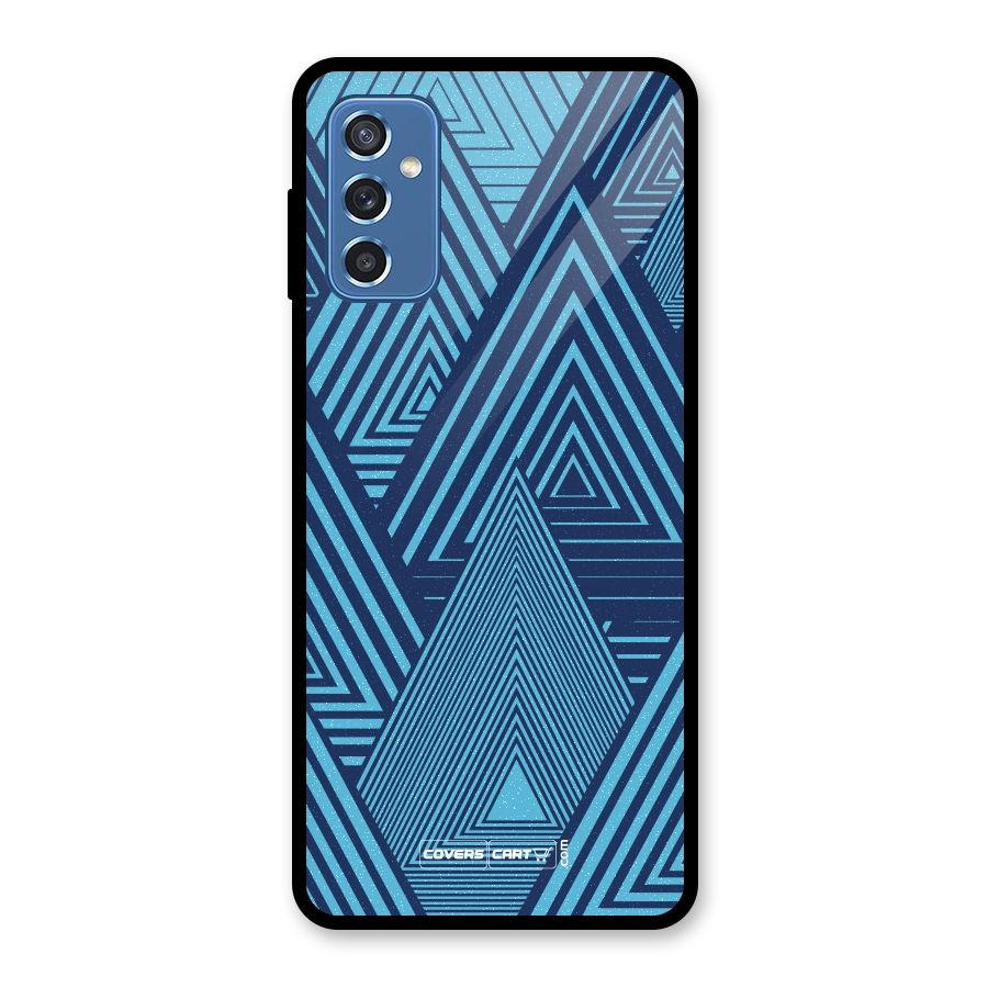 Geometric Blue Print Glass Back Case for Galaxy M52 5G