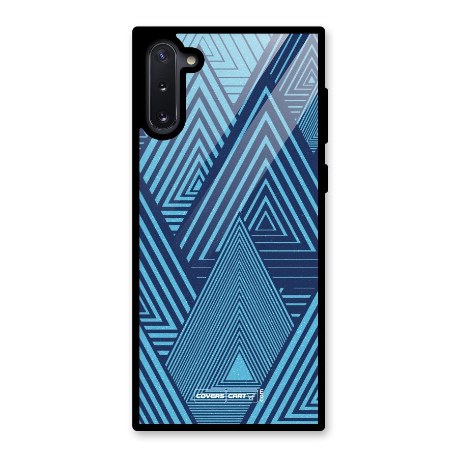 Geometric Blue Print Glass Back Case for Galaxy Note 10