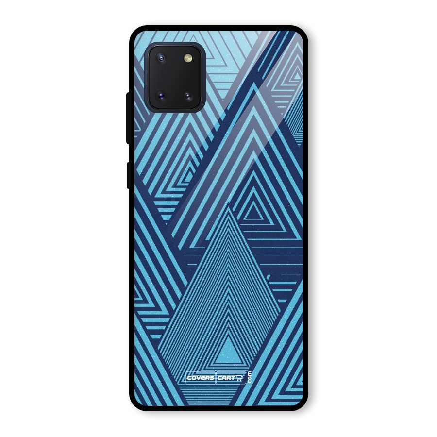 Geometric Blue Print Glass Back Case for Galaxy Note 10 Lite