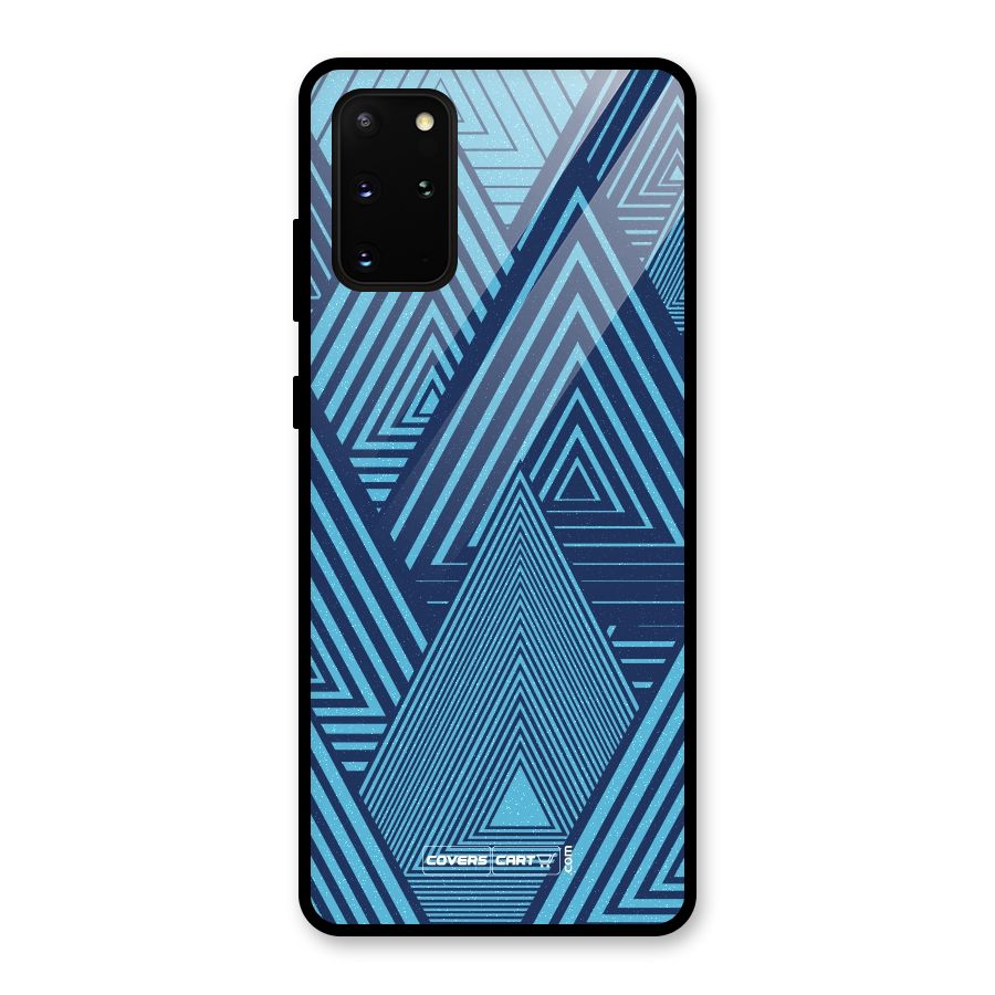 Geometric Blue Print Glass Back Case for Galaxy S20 Plus