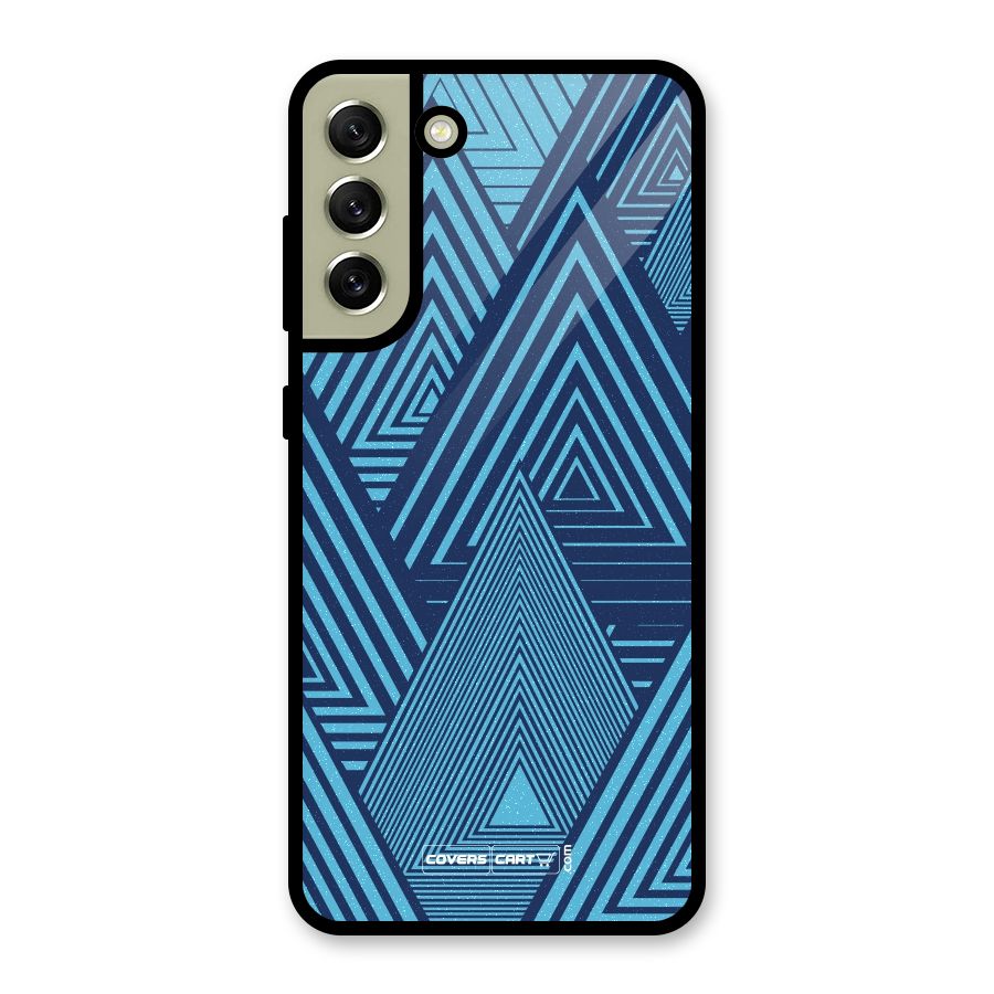 Geometric Blue Print Glass Back Case for Galaxy S21 FE 5G
