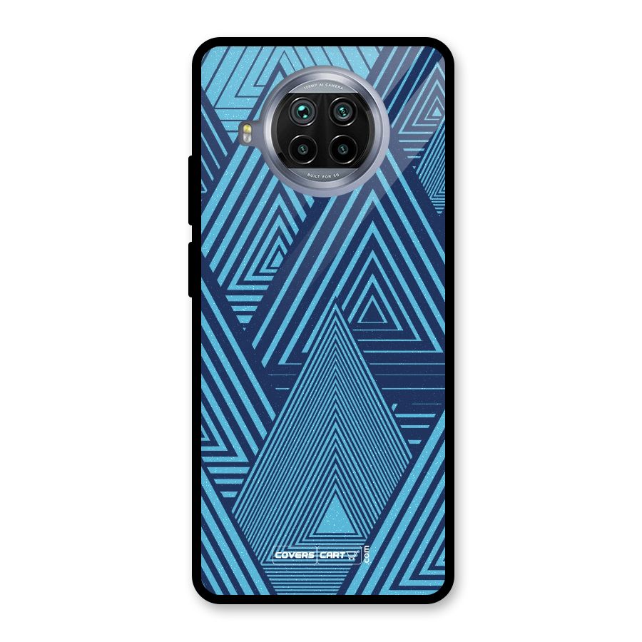 Geometric Blue Print Glass Back Case for Mi 10i