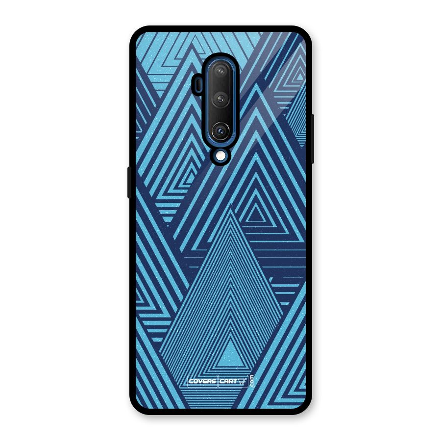 Geometric Blue Print Glass Back Case for OnePlus 7T Pro