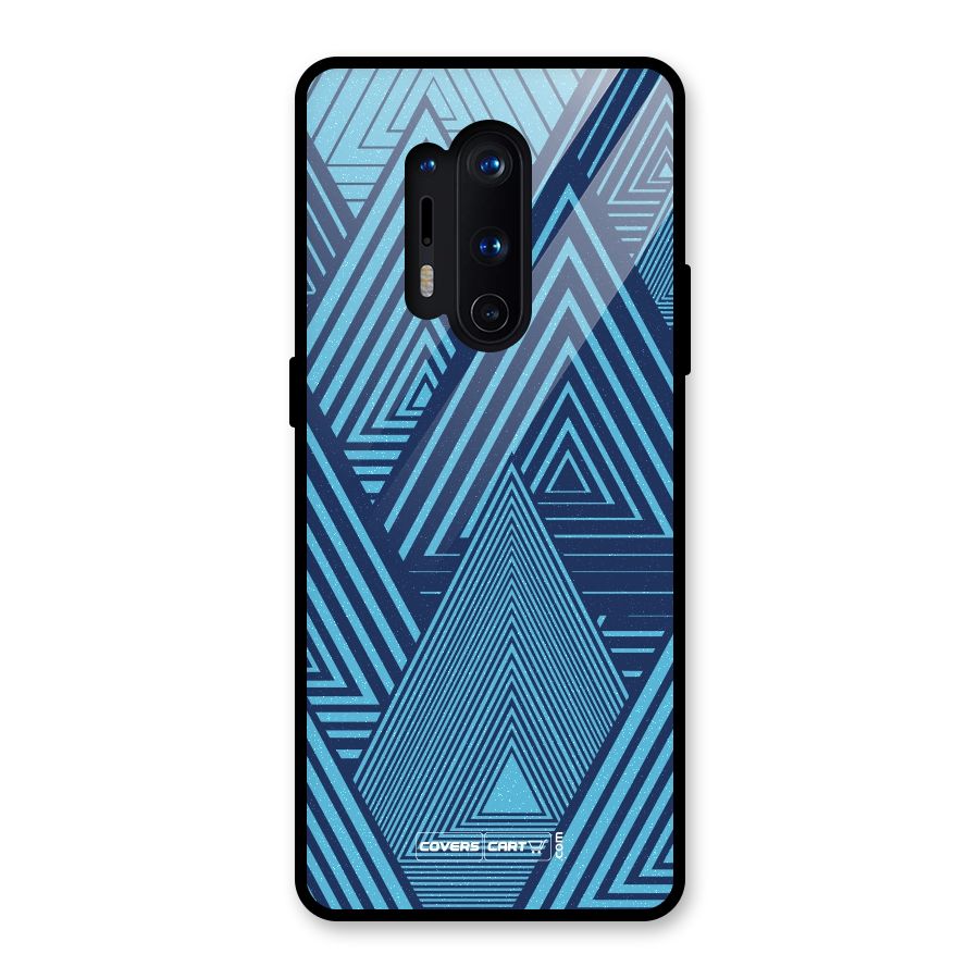 Geometric Blue Print Glass Back Case for OnePlus 8 Pro