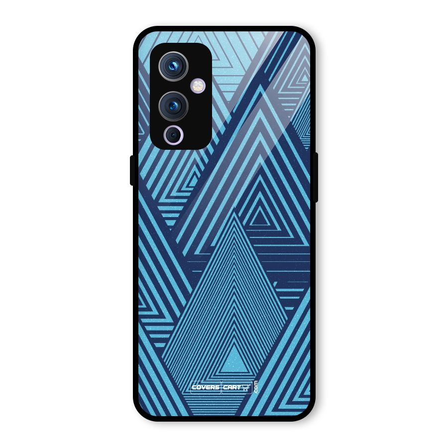 Geometric Blue Print Glass Back Case for OnePlus 9