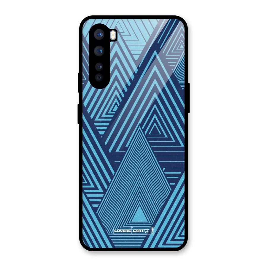 Geometric Blue Print Glass Back Case for OnePlus Nord