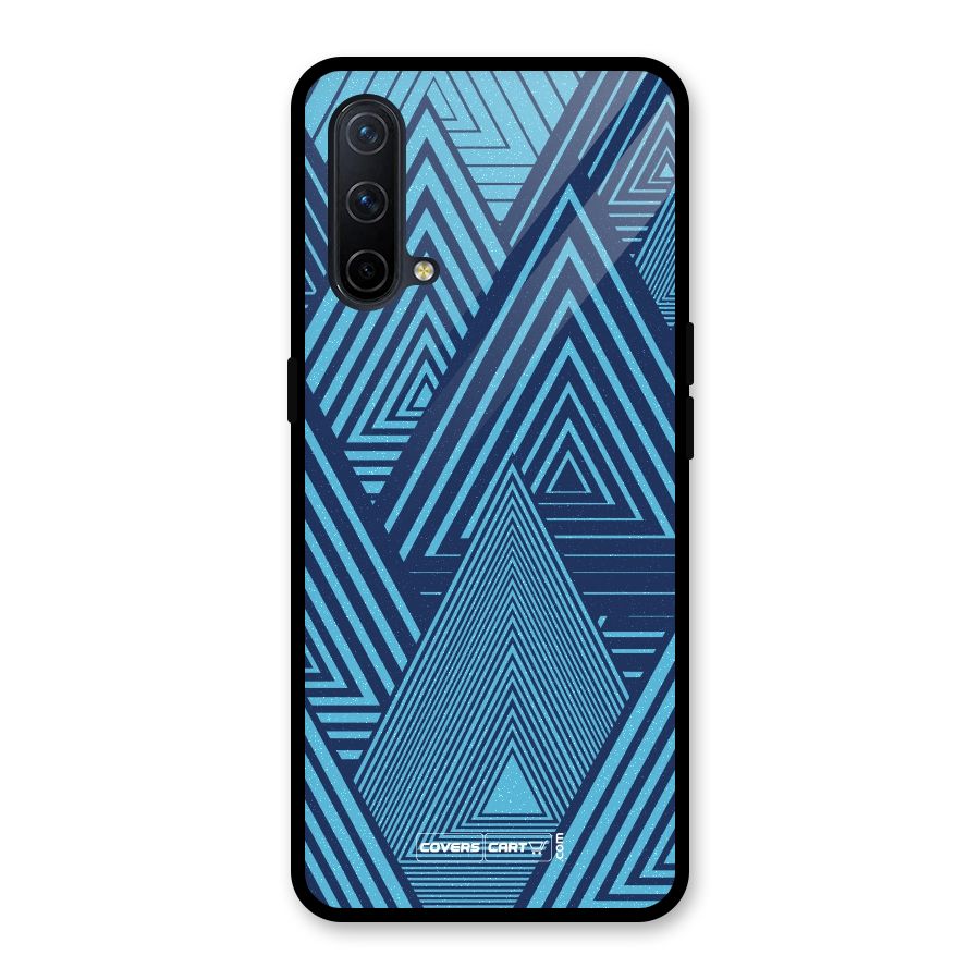 Geometric Blue Print Glass Back Case for OnePlus Nord CE 5G