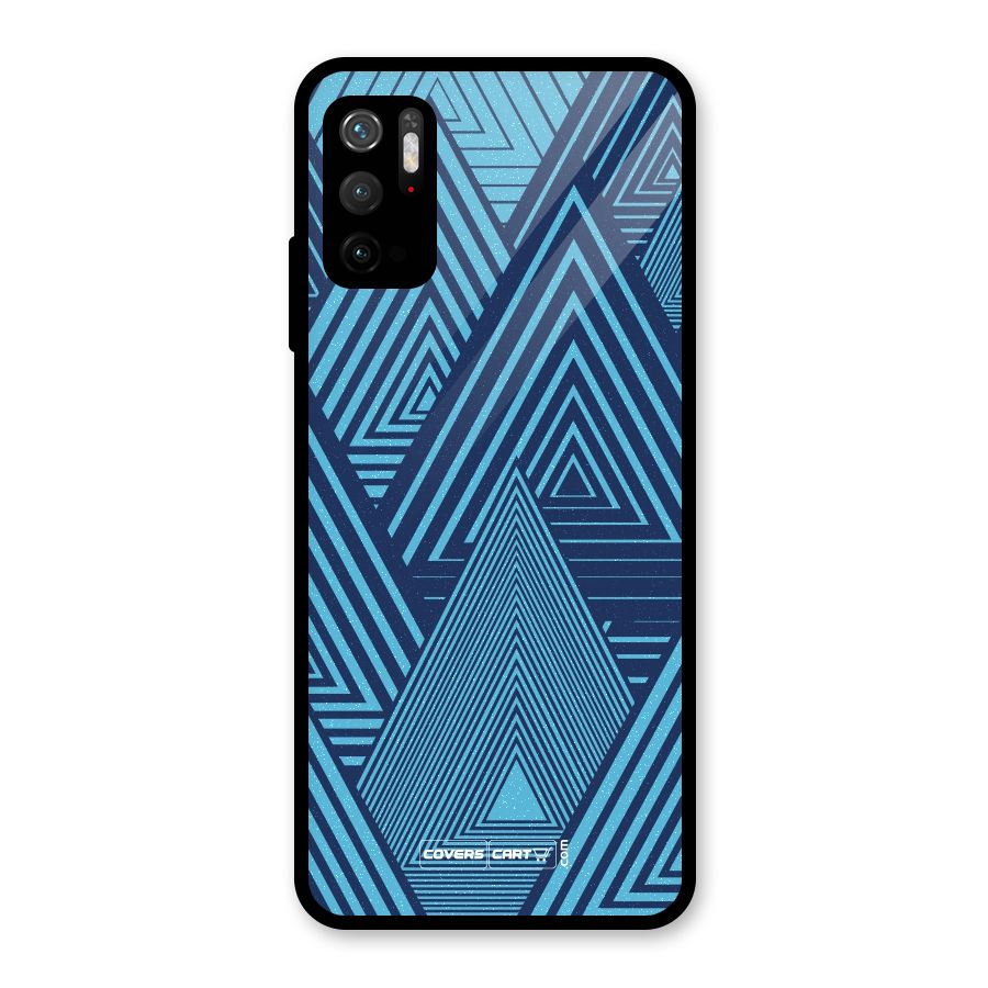 Geometric Blue Print Glass Back Case for Poco M3 Pro 5G