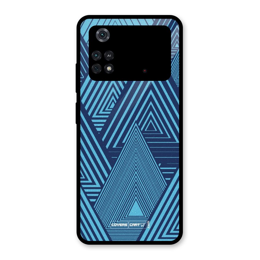 Geometric Blue Print Glass Back Case for Poco M4 Pro 4G