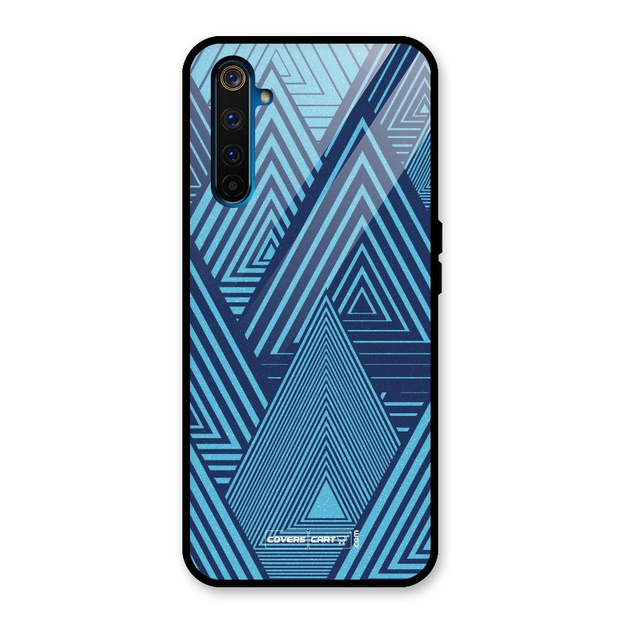 Geometric Blue Print Glass Back Case for Realme 6 Pro