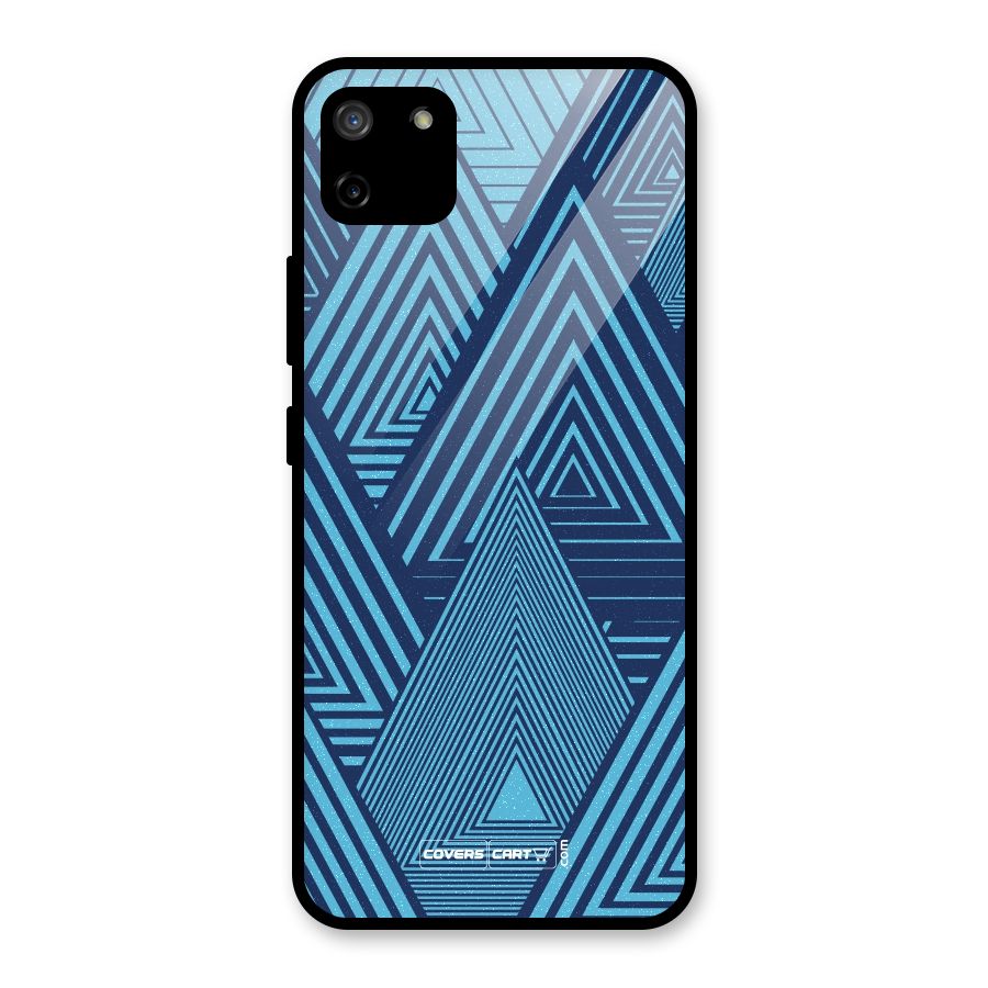 Geometric Blue Print Glass Back Case for Realme C11