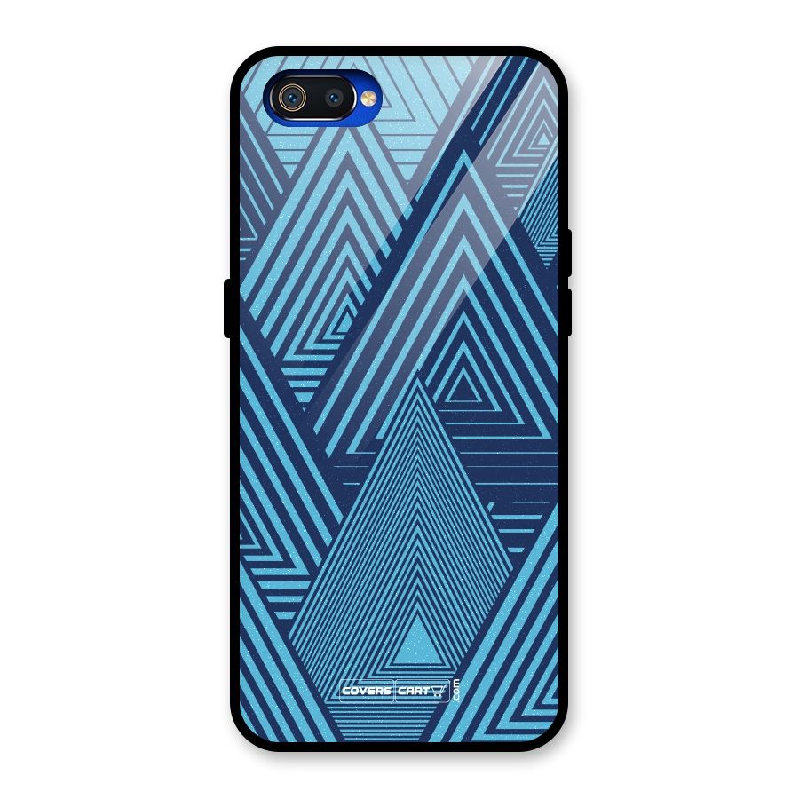Geometric Blue Print Glass Back Case for Realme C2