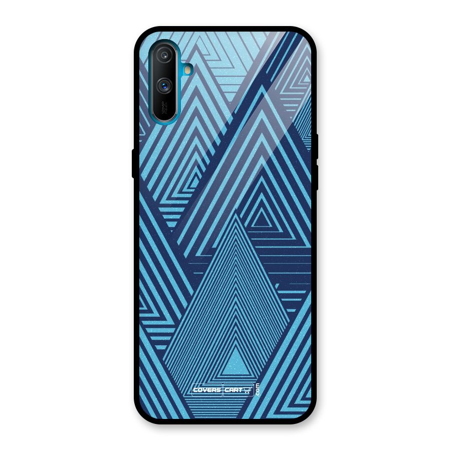Geometric Blue Print Glass Back Case for Realme C3