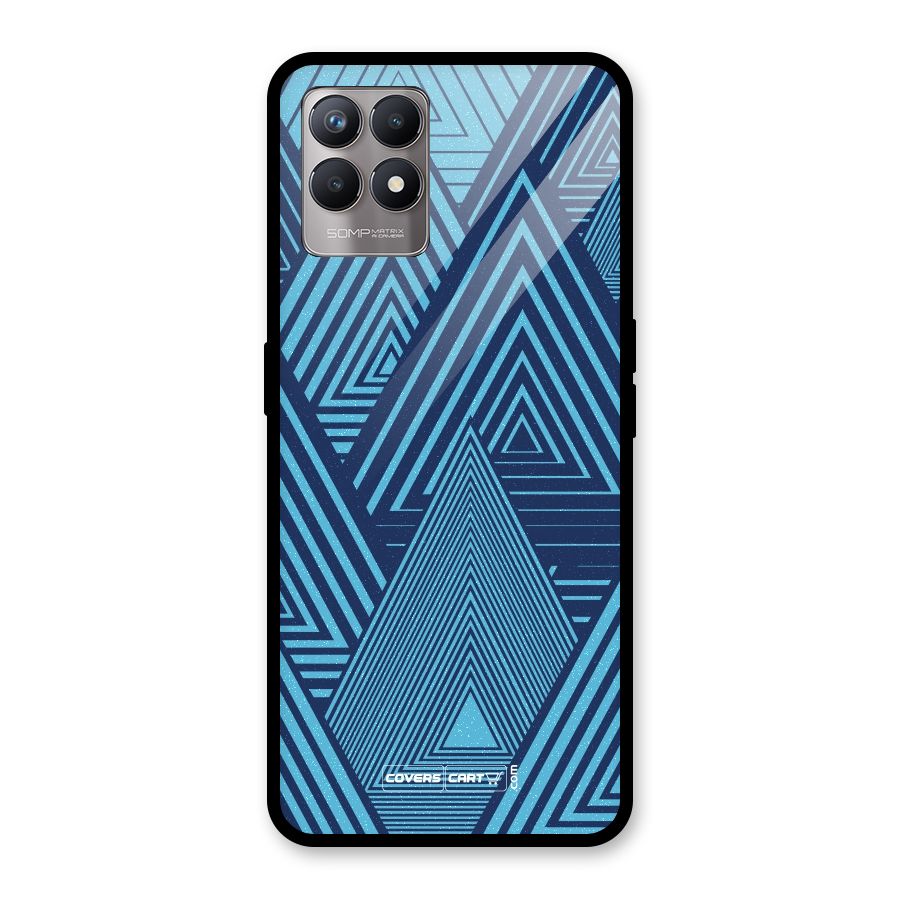 Geometric Blue Print Glass Back Case for Realme Narzo 50